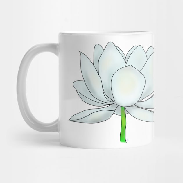 White Lotus Blossom by Dandy Doodles